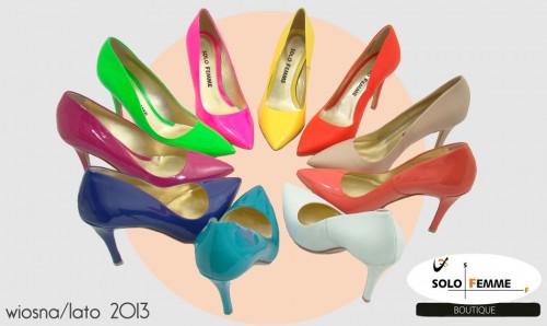 szpilki Solo Femme kolorowe szpilki solo femme