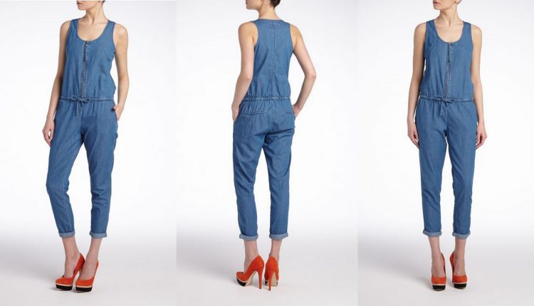 jeansowy kombinezon