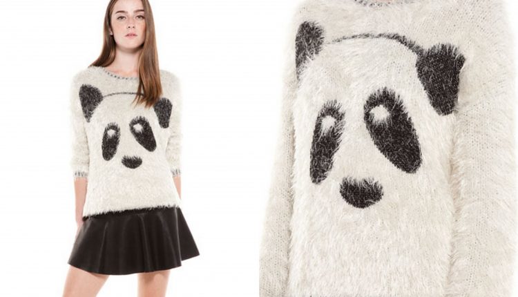 sweter z motywem pandy