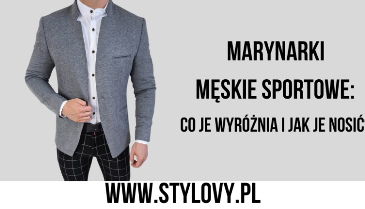 Meźczyzna w szarej sportowej marynarce ze stójką